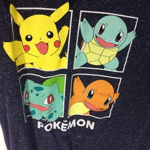 Pokemon Blue Spotted Graphic L Cotton Blend Tshirt